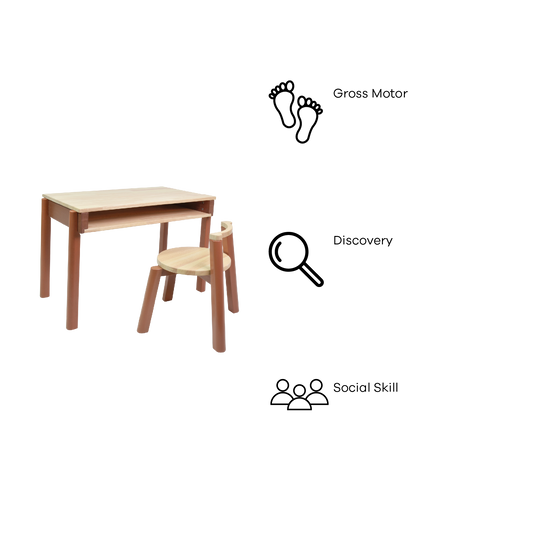 NATURAL SOLID DESK AND CHAIR