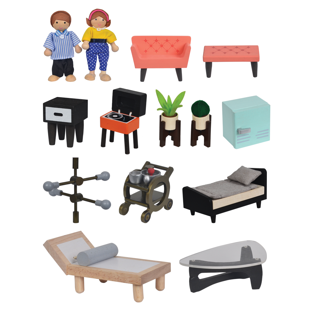 Mid century modern dollhouse kit sales