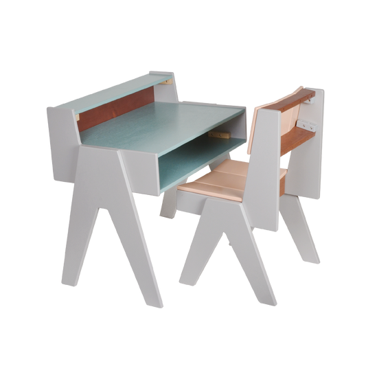 NATURAL PLYWOOD DESK AND CHAIR